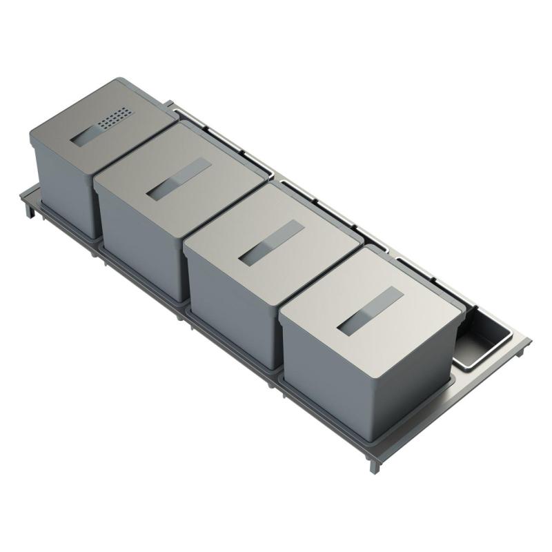 Indux Sort Abfallsystem 4-fach Handbetätigung für Ausziehschubladen 1208972321