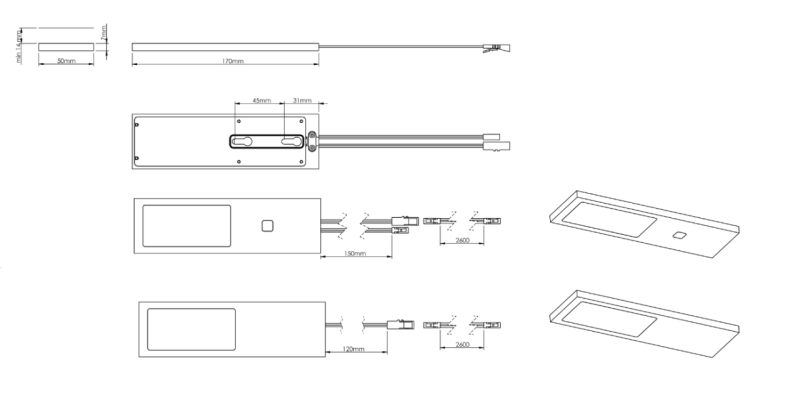 Indux Solin Küche Aufbau Multi Tone LED Set 2 Spots x 3,6 W Gun Metal 1208972352