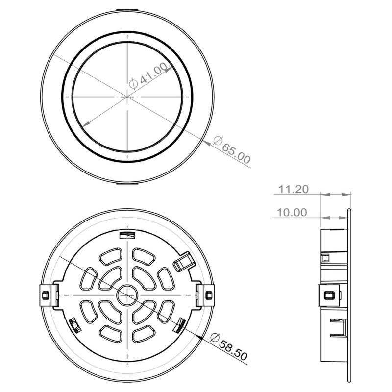 Indux Luma Kleine Einbauküche Multi Tone LED Set 3 Spots Edelstahl-Optik 1208972379