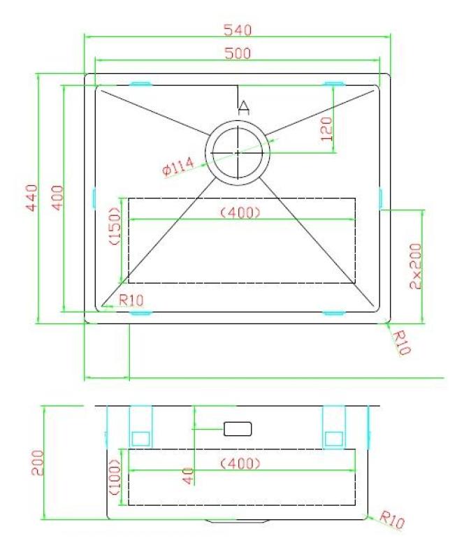 Pure.Sink Luxion PVD Antik Bronze Spülbecken 50x40 cm Unterbau, flächenbündiger Einbau und Aufsatz mit Bodenrost PLX5040-64