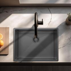 Pure.Sink Luxion Gun Metal Spülbecken 55 x 40 cm Unterbau 1208972455