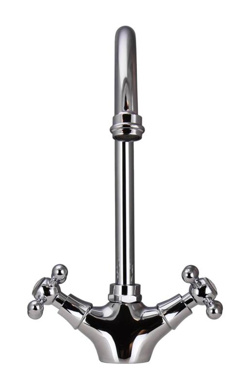 Aquanello Heritage Ascot Klassische Küche Nostalgischer Küchenwasserhahn Chrom mit rundem Auslauf CR-4003-HA