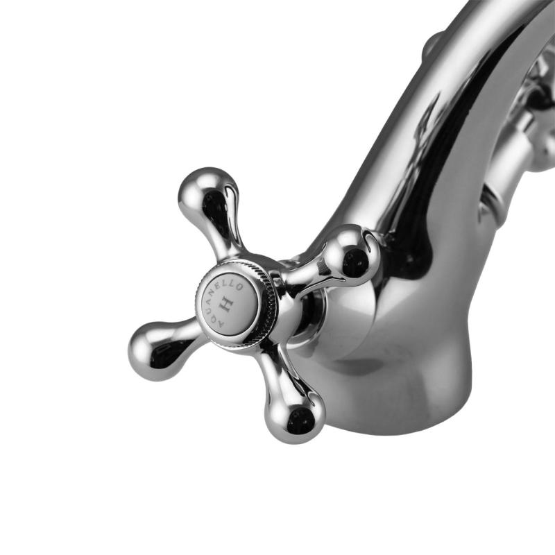 Aquanello Heritage Ascot Classic Nostalgic Washbasin Mixer Tap Chrome CR-4101-HA