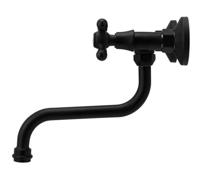 Aquanello Heritage Ascot Klassischer Küchenwandhahn Schwarz BL-4111-HA