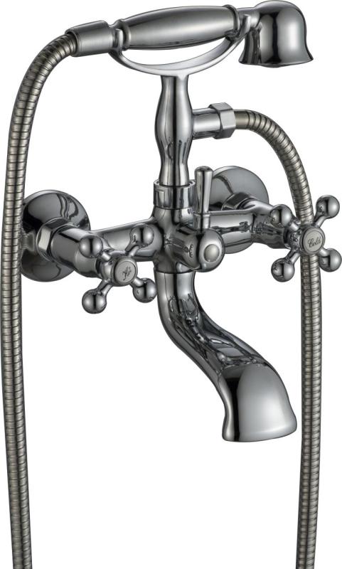 Aquanello Heritage Ascot Klassischer Aufsatz-Badewannenmischer mit Sternknöpfen aus Edelstahl inklusive Handbrause NB-3002-HA