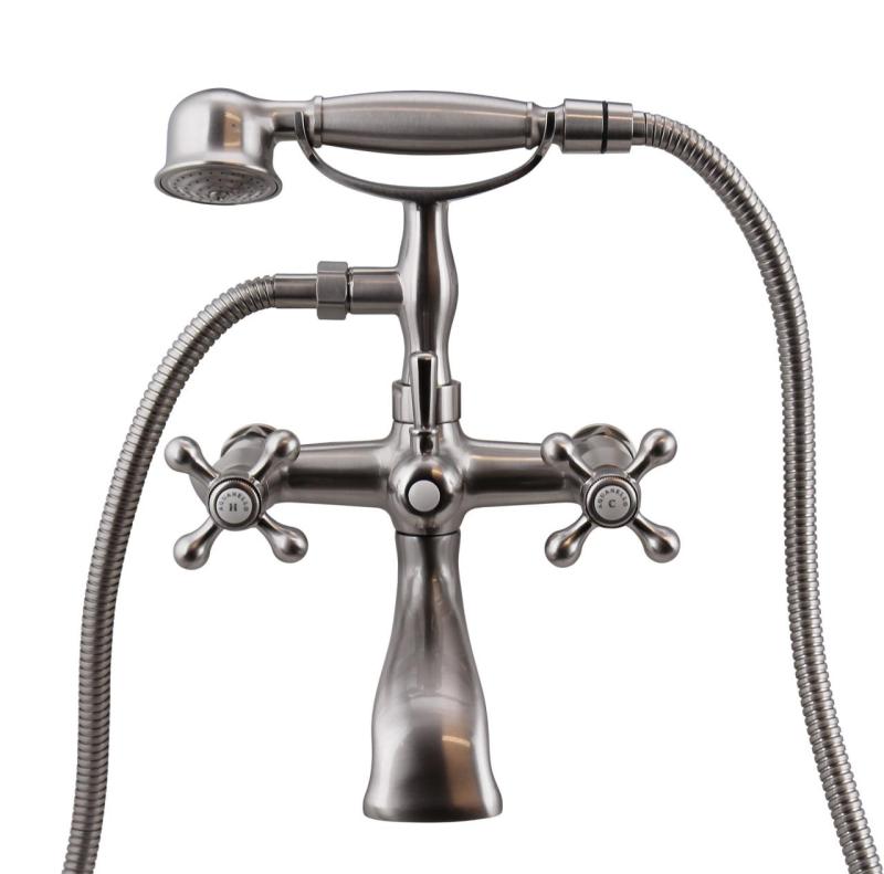 Aquanello Heritage Ascot Klassischer Aufsatz-Badewannenmischer mit Sternknöpfen aus Edelstahl inklusive Handbrause NB-3002-HA