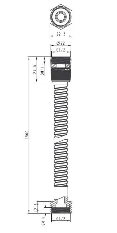 Aquanello Heritage Collection Duschschlauch  150 cm Chrom CR-9002-HC
