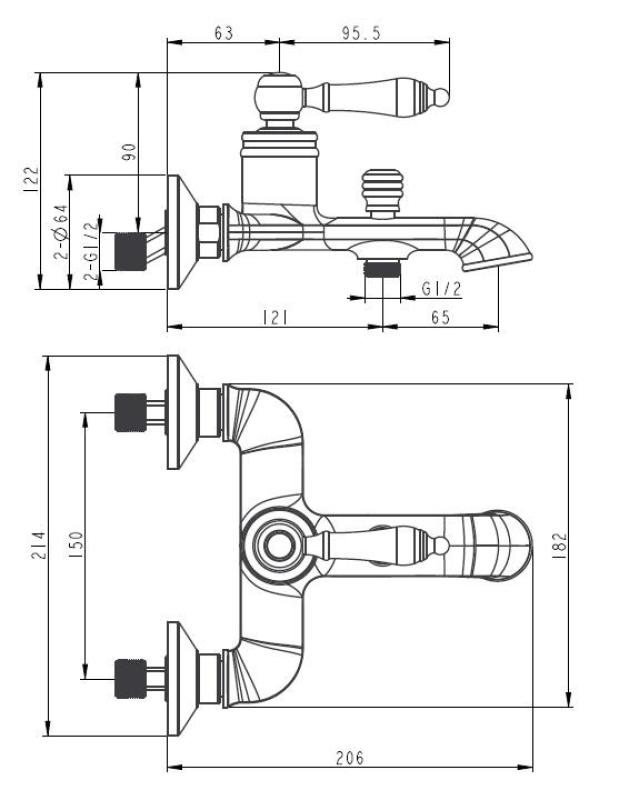 Aquanello Heritage Manor Klassische Badarmatur Chrom CR-3001-HM