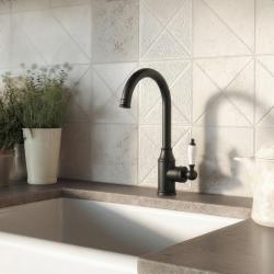 Aquanello Heritage Manor Klassische Küche – Nostalgischer Küchenarmatur in Schwarz BL-9001-HM