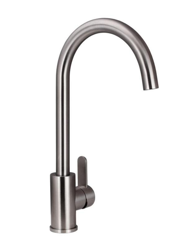 Aquanello Forma Solid Stainless Steel Single Lever Kitchen Mixer Tap Round Spout SS-1002-FM