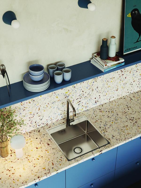 Aquadesign Plana Edelstahl-Aufsatzspüle 48 x 49 cm mit Lochbank, inklusive Siphon und Clickclack-Ablaufstopfen 1208972559