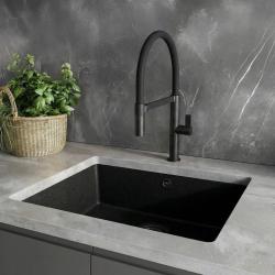Ausmann Alira Schwarzer Küchenwasserhahn mit flexiblem Auslauf 1208972565
