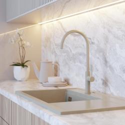 Graniteland Vira Slim Küchenarmatur in Beige mit schwenkbarem Auslauf 1208972622