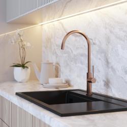 Graniteland Vira Slim Küchenarmatur aus gebürstetem Kupfer mit schwenkbarem Auslauf 1208972624