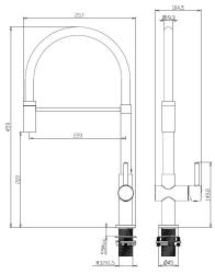 Aquanello Gastro Küchenarmatur mit flexiblem Auslauf, Chrom CR-4400-GT