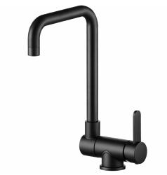 Aquanello Forma Massiver Edelstahl-Küchenarmatur mit schwenkbarem Auslauf, schwarz  BL-1011-FM