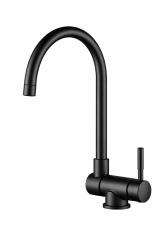 Aquanello Forma Massiver Edelstahl-Küchenarmatur mit schwenkbarem Auslauf, schwarz, BL-1012-FM