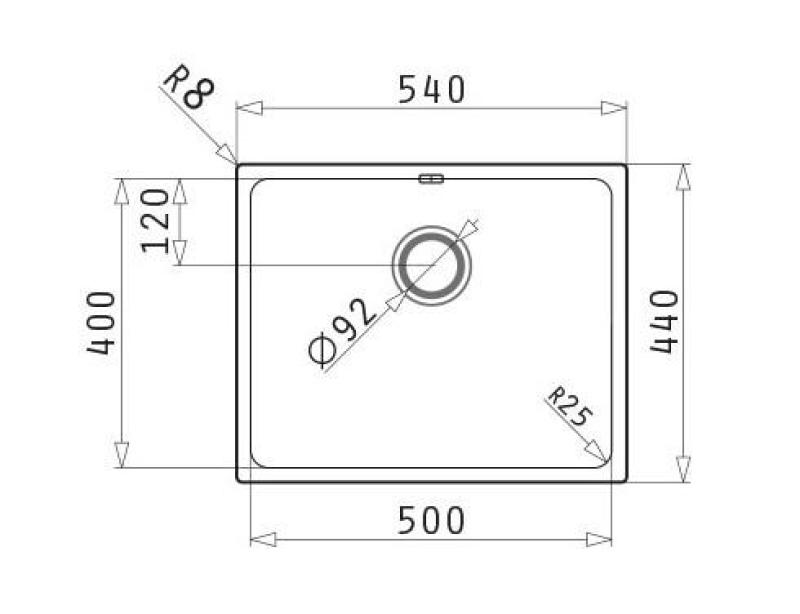 PM Lydia Edelstahlspüle 50 x 40 cm, Unterbau-, Flach- und Aufsatzmontage 1208972641