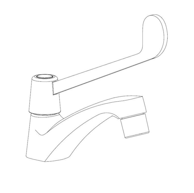 Aquanello Medic Kaltwasserhahn mit langem Hebel, Chrom CR-1101-MD