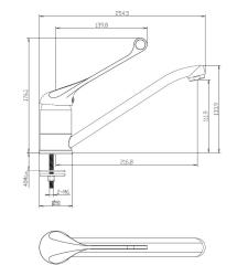 Aquanello Medic Küchenarmatur mit langem Hebel  Chrom CR-1007-MD