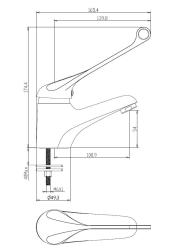 Aquanello Medic Waschtischarmatur mit extra langem Hebel, Chrom CR-1103-MD
