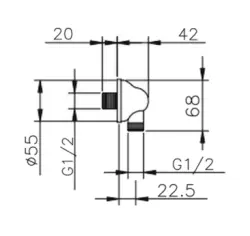 Huber Croisette Anschlussbogen für Dusche Chrom 67.02H.CR