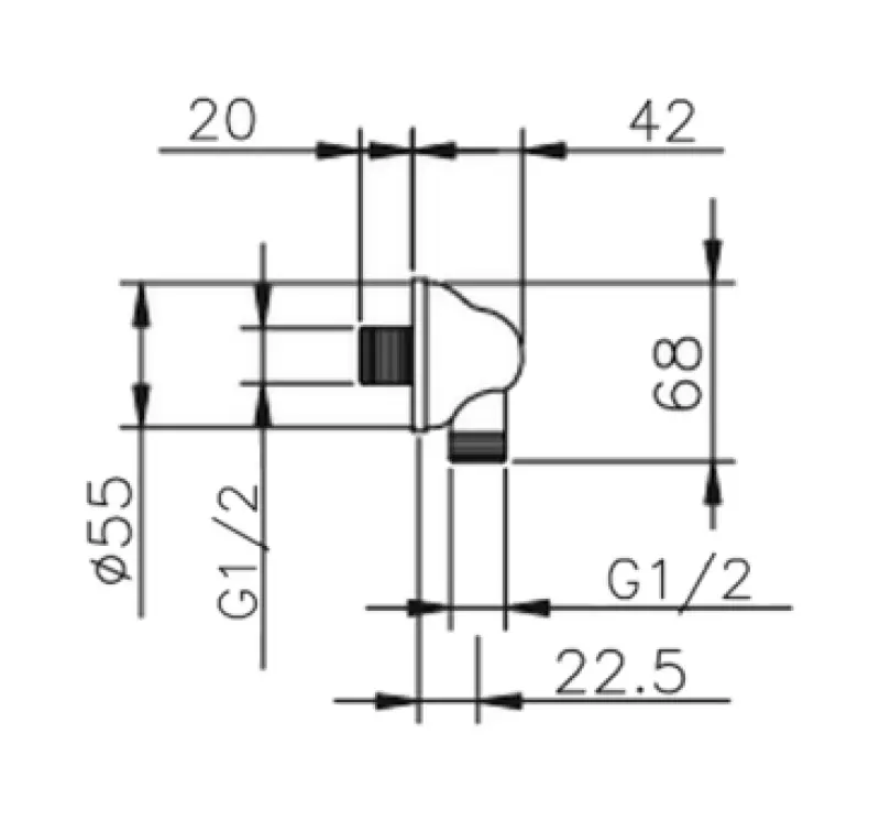 Huber Croisette Anschlussbogen für Dusche Chrom 67.02H.CR