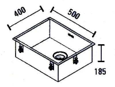 ABK Baronga Edelstahlspüle 50x40 cm Unterbau BAR50F