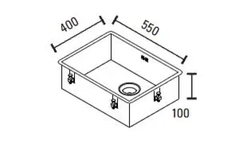 ABK Baronga große extra flache Edelstahlspüle behindertengerecht 10cm tief 55x40cm Unterbau und Aufliegend Bar5510FVI