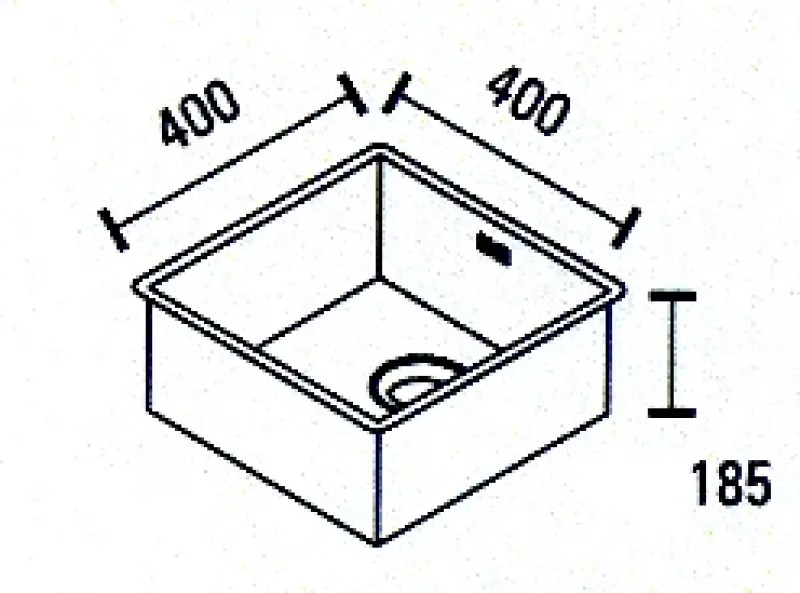 ABK Baronga quadratische Edelstahlspüle 40x40 cm Unterbau BAR40F