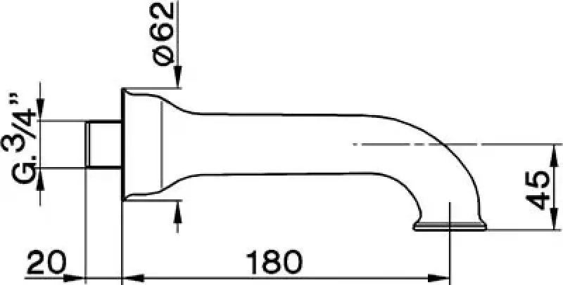 Cisal Arcana Ceramic Auslauf 180mm, Chrom R00024121